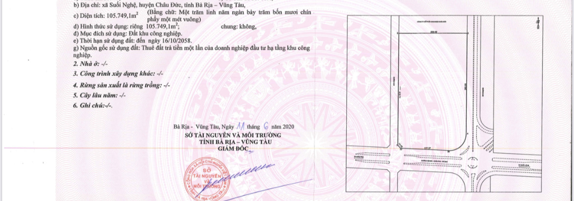 Hình ảnh của Cần Bán Đất Lô Góc 3 Mặt Tiền Ngay Vòng Xoay Lớn Trong Khu Công Châu Đức - Bà Rịa Vũng Tàu .